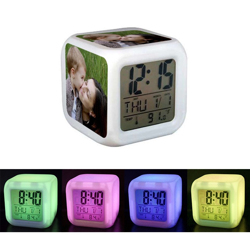 Reloj Despertador Luz Led Luminoso 7 Colores Neon Multicolor